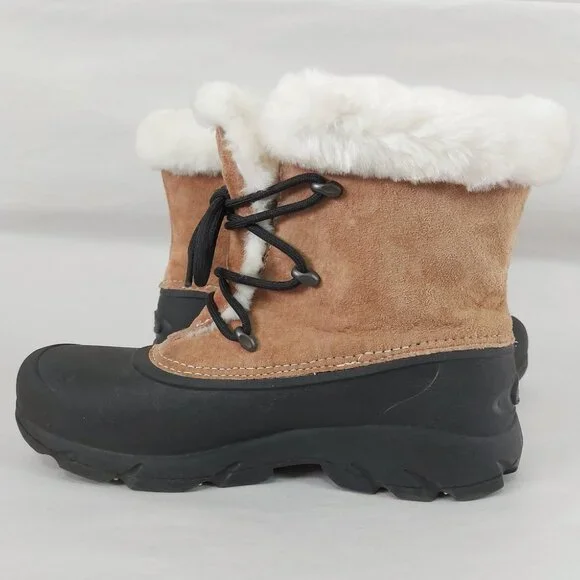 Sorel Snow Angel Lace-up Waterproof Suede Winter Boots Women Size 9 Faux Fur - Picture 9 of 12